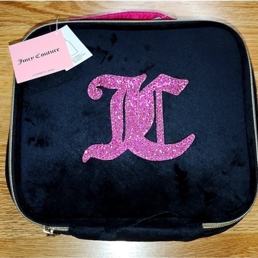 Juicy Couture Black and Pink Cosmetic Bag